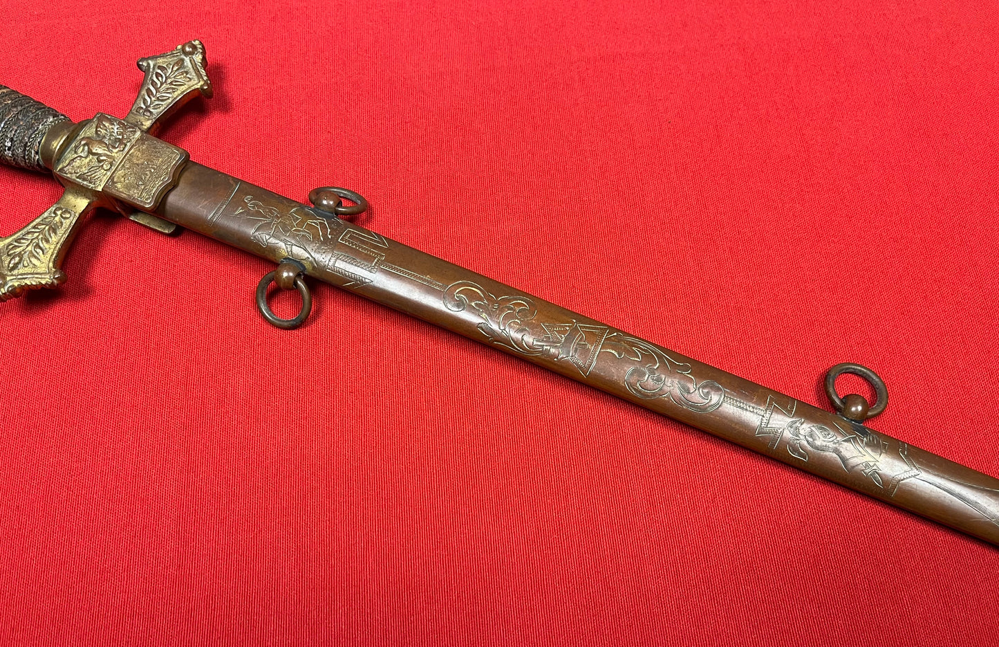 1872 Knights of the Golden Eagle Fraternal / Masonic Sword - Engraved