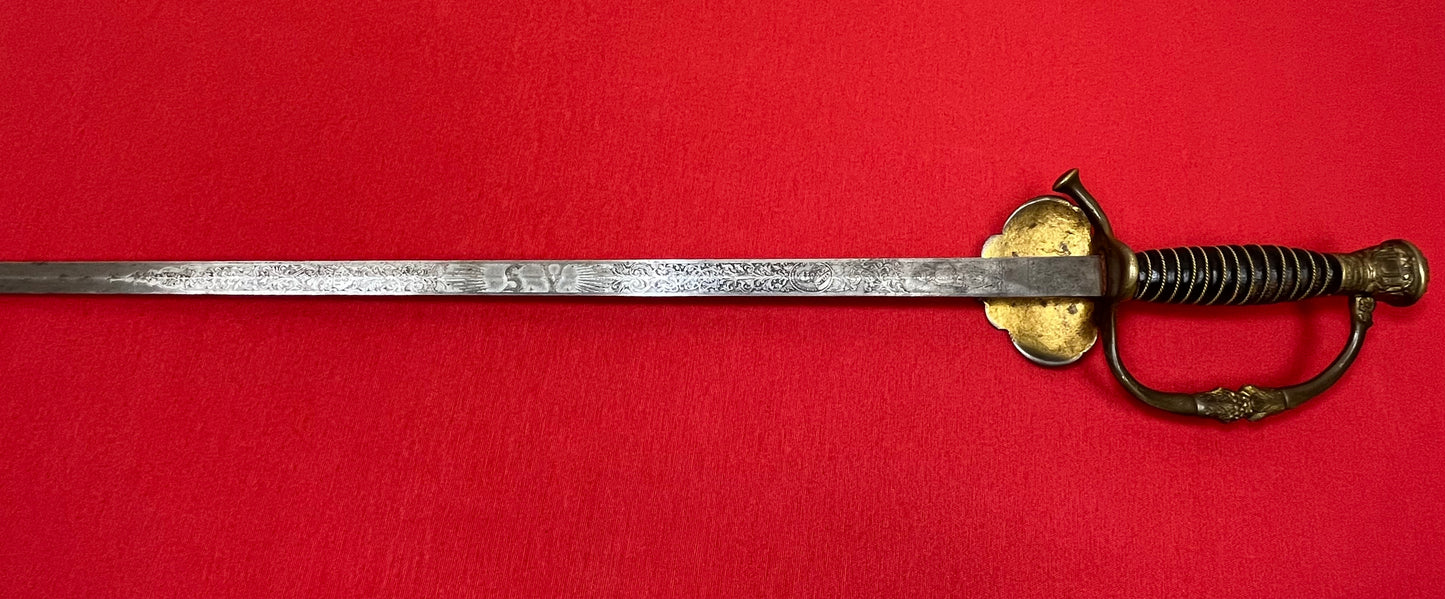 1800’s Sons of Veteran’s GAR Sword Etched Blade General Grant 1861-65 Civil War