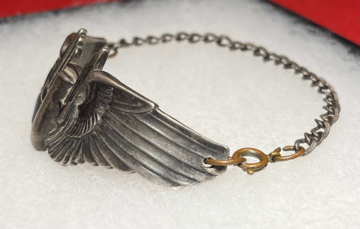 WWII USAAF 3” AERIAL GUNNER WINGS BRACELET - .925 STERLING
