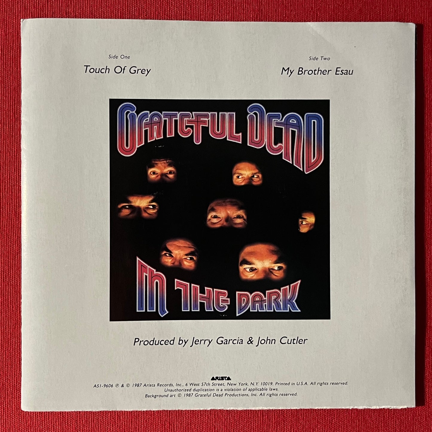 GRATEFUL DEAD- Touch Of Grey 1987 Limited Edition Colored 7" 45RPM Record / Poster Sleeve