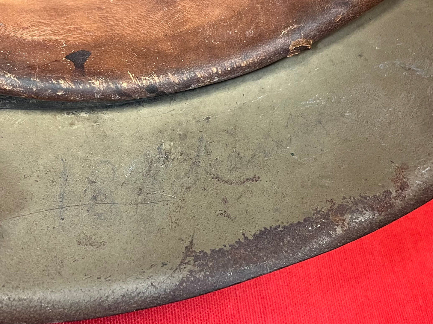 Authentic WWII German M1942 Helmet Repainted W/ Insignia Added