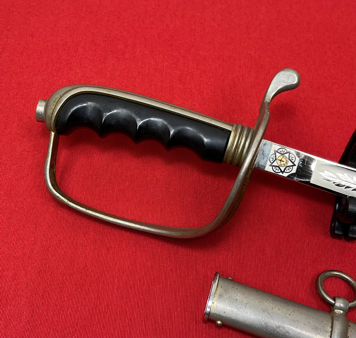 WW2 Era U.S. M1902 Officer’s Sword & Scabbard Engraved-Eastern Military Academy
