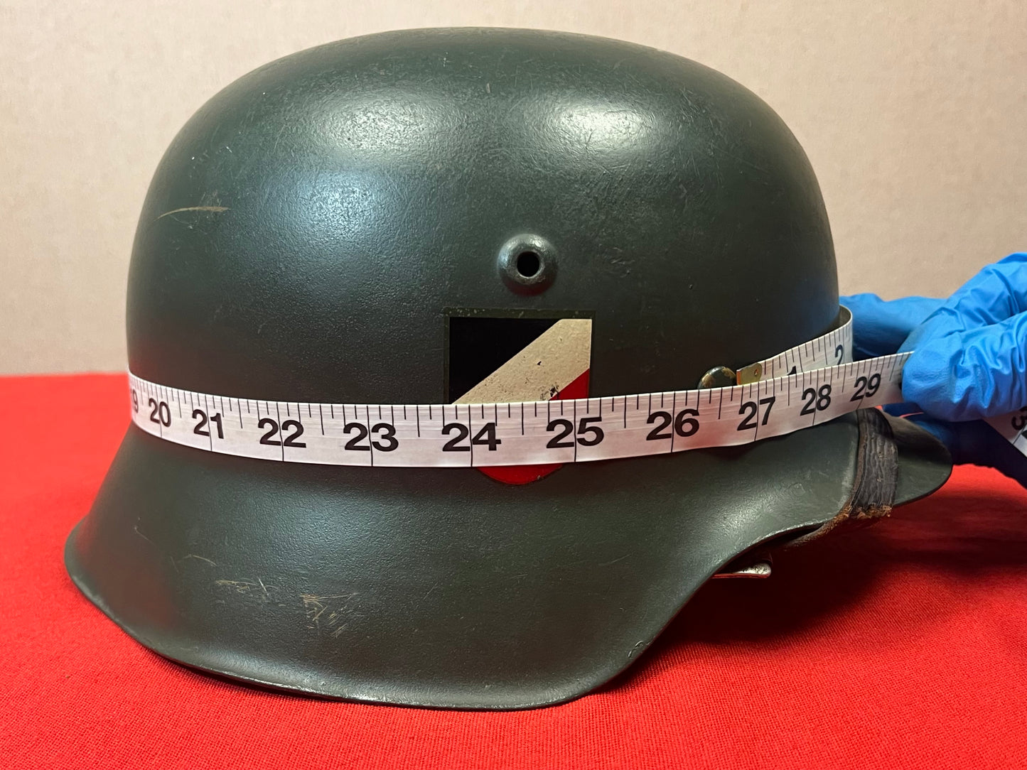 Authentic WWII German M1942 Helmet Repainted W/ Insignia Added