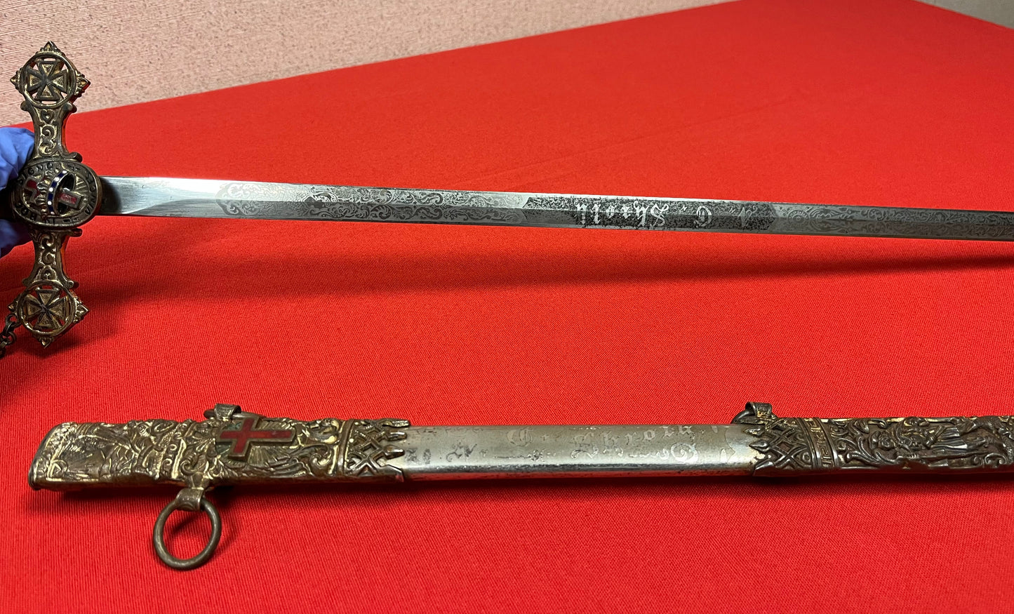 1890’s Knights Templar Fraternal Order Sword (Named & engraved) by Henderson-Ames Co.