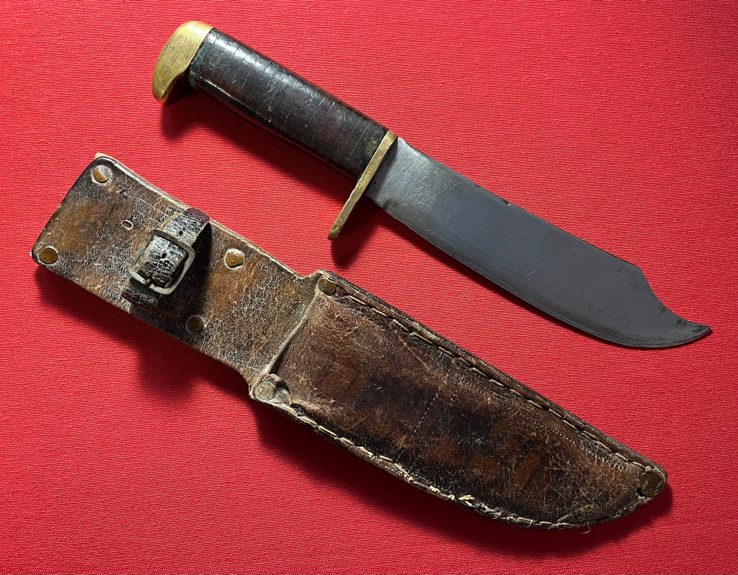 WW2 U.S Fighting Knife "Bowie Style" Theater Made with Named Scabbard