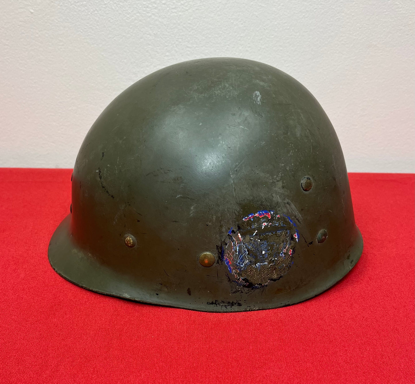 Authentic U.S. M1 Helmet & Liner Named W/ Insignia - Vietnam Era