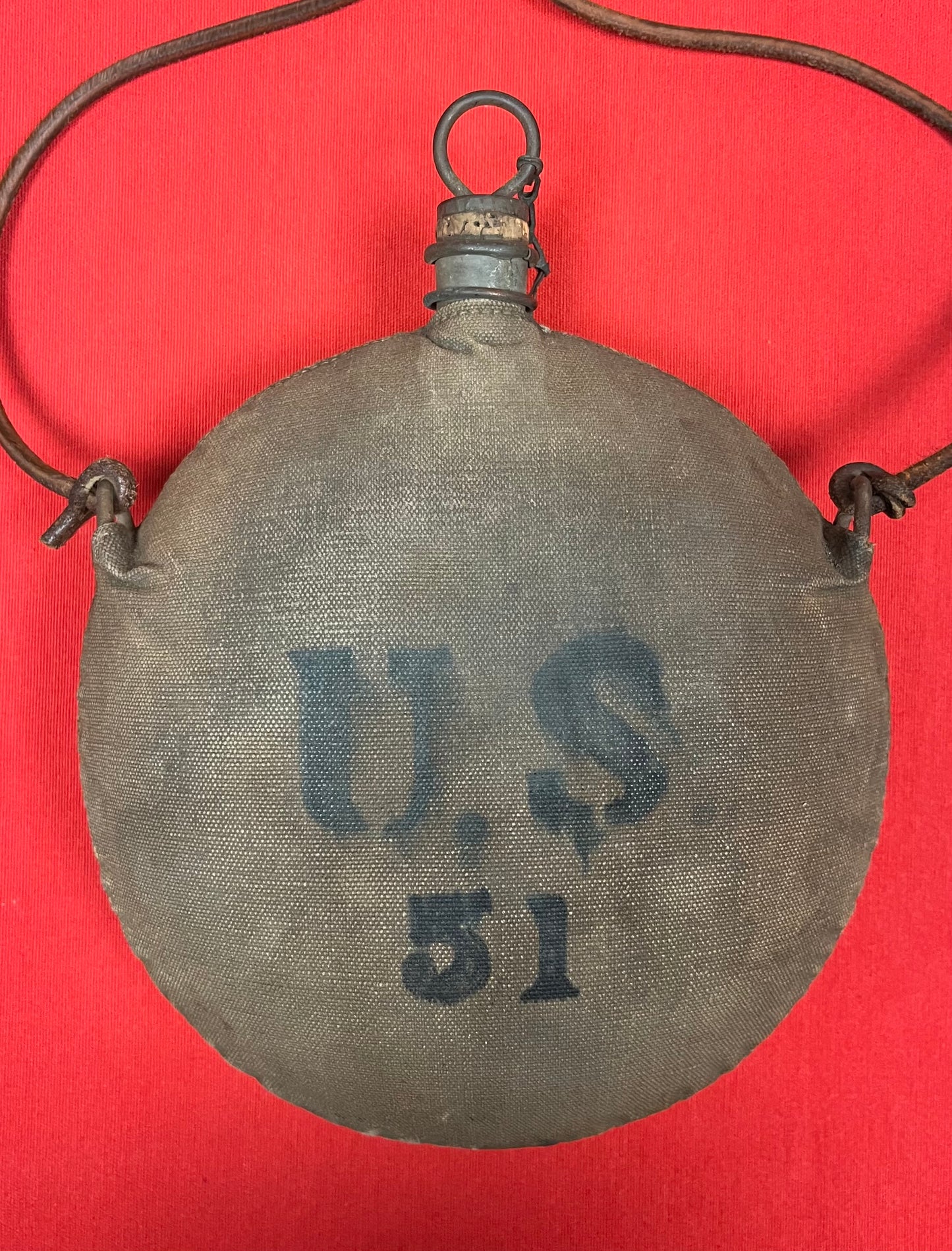 Original U.S. Indian Wars M1878 Canteen & Leather Shoulder Strap