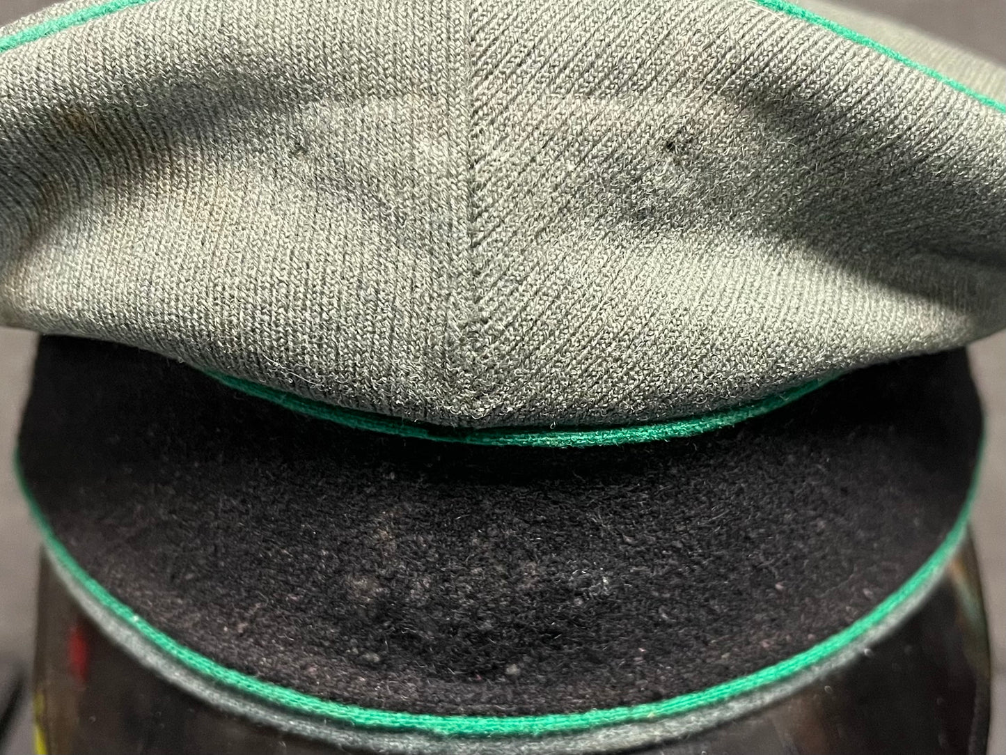 Authentic WW2 German Army Officers Visor Cap by ADEFA Missing (Eagle & Skull) Insignia ￼