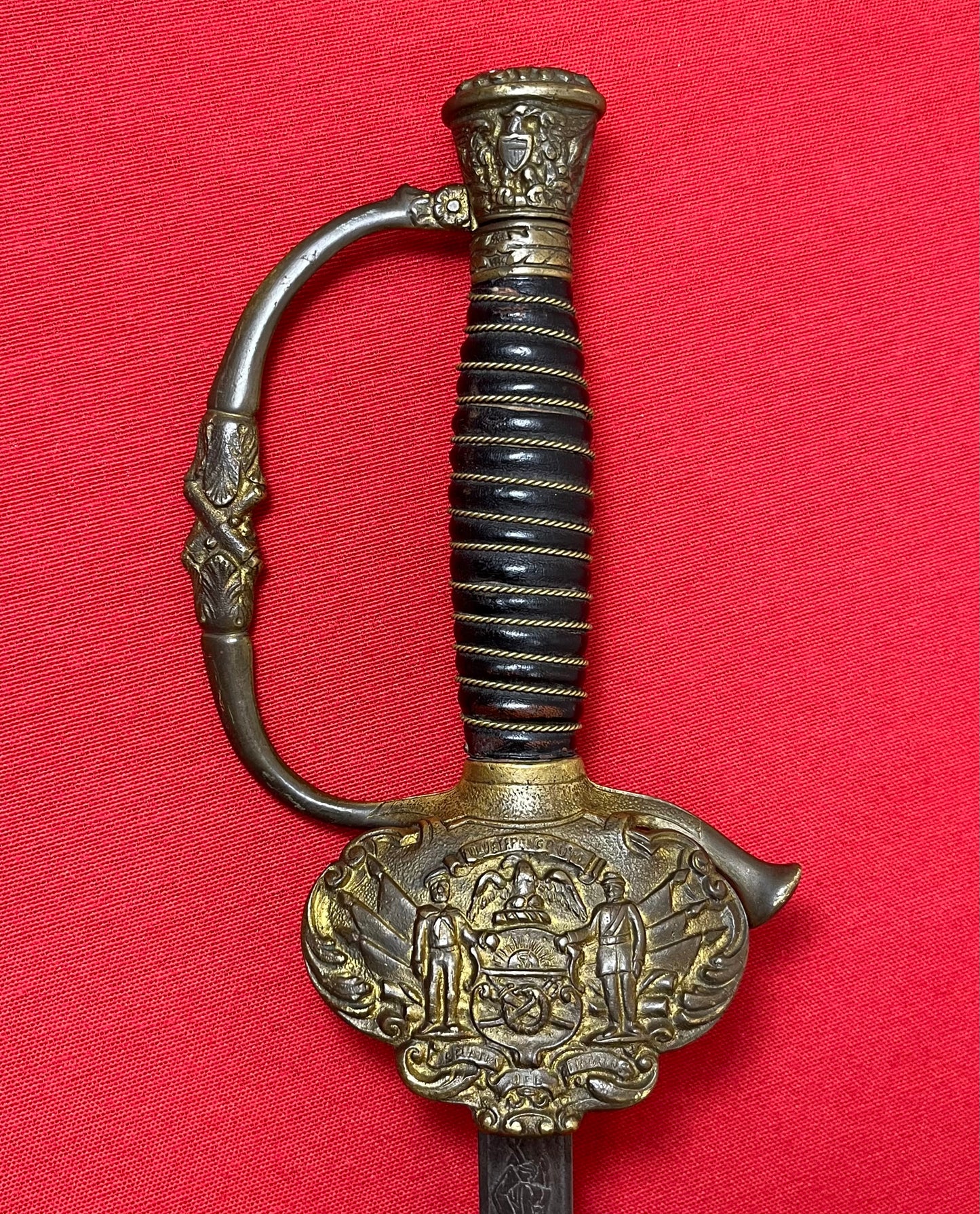 1800’s Sons of Veteran’s GAR Sword Etched Blade General Grant 1861-65 Civil War