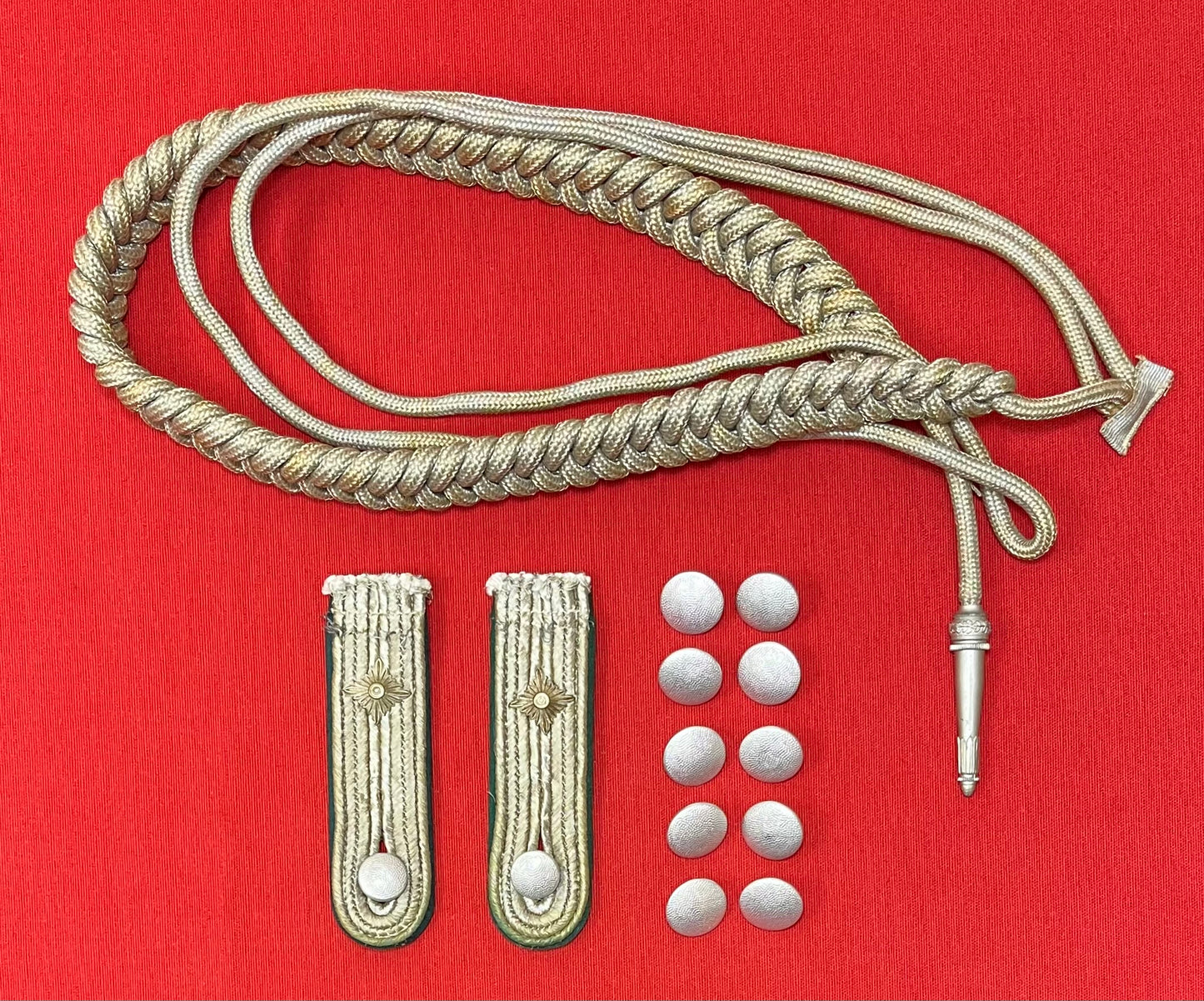 WW2 German Army Officers Uniform/Tunic Components - Shoulder Boards Buttons Aiguillette
