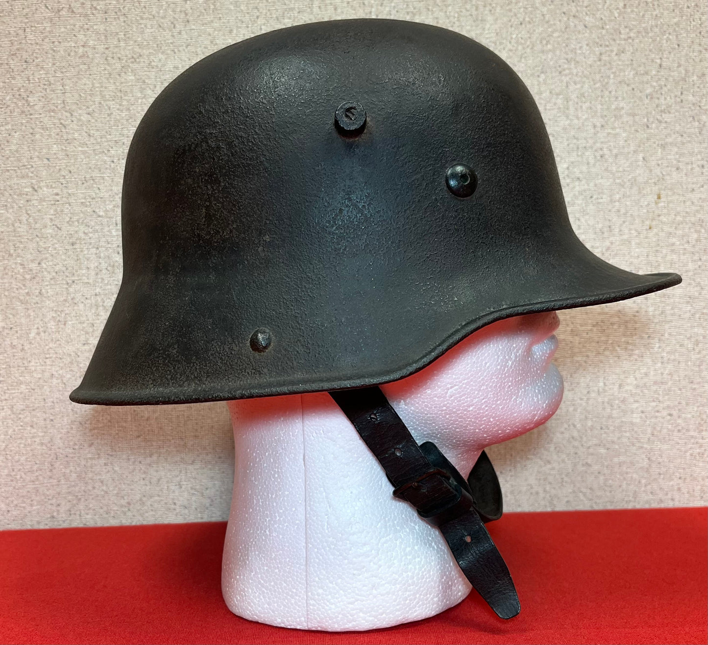 WWI GERMAN M1916 HELMET W/ TRANSITIONAL LINER & CHINSTRAP - TWO WARS !!!