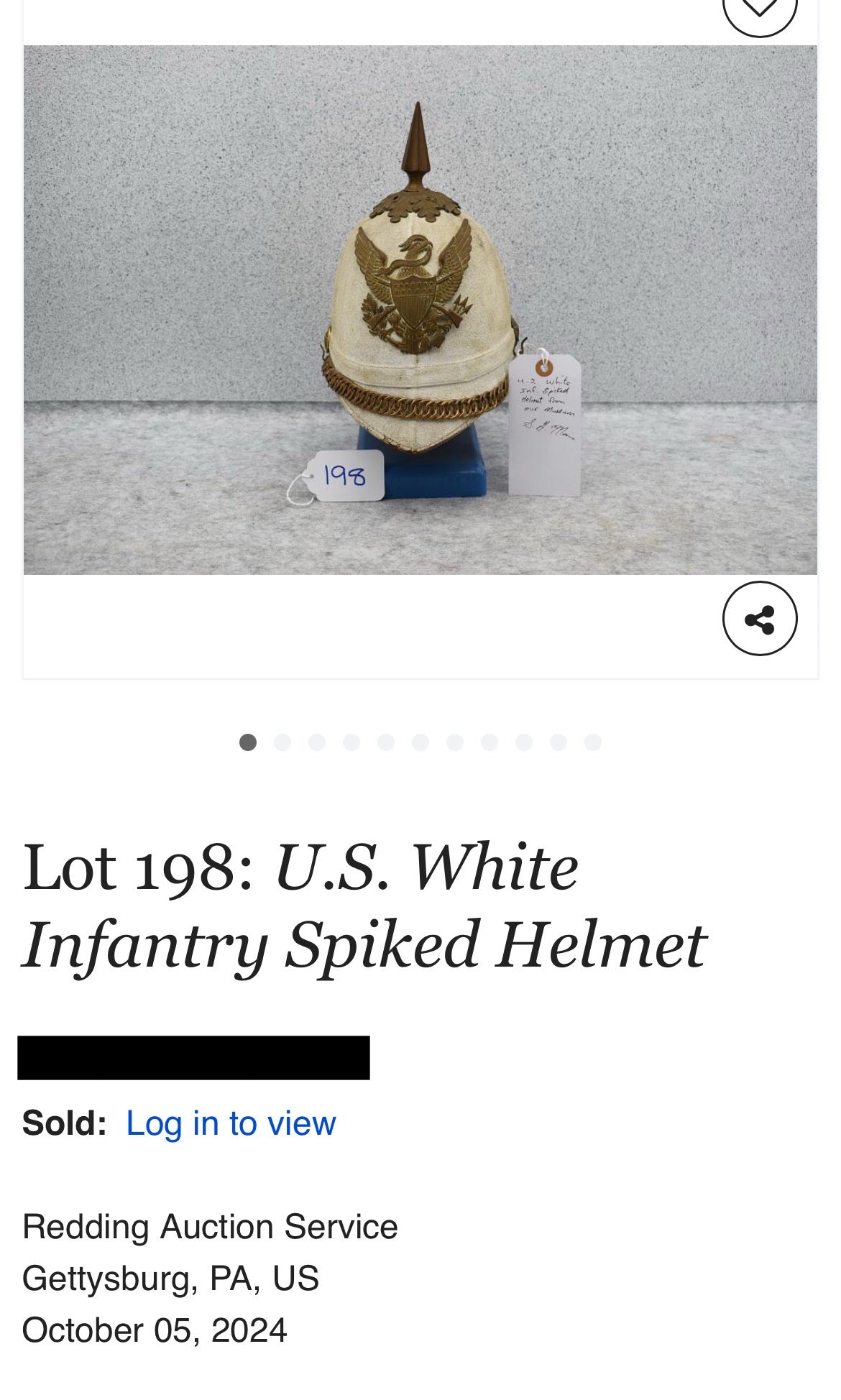 M1880 U.S. Infantry Pith Spiked Helmet - Battlefield Military Museum Gettysburg