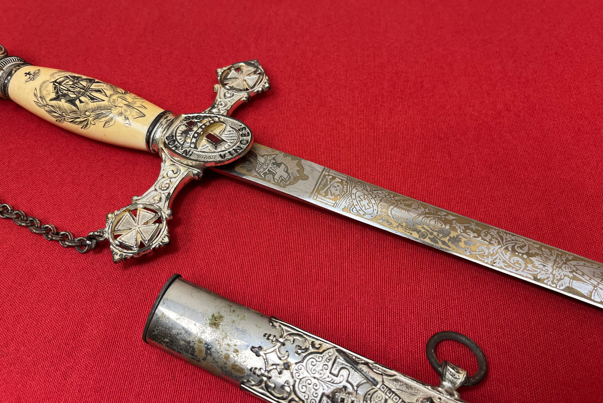 C. 1890 Knights Templar Fraternal Order Sword (Named & Engraved) by M.C. Lilley