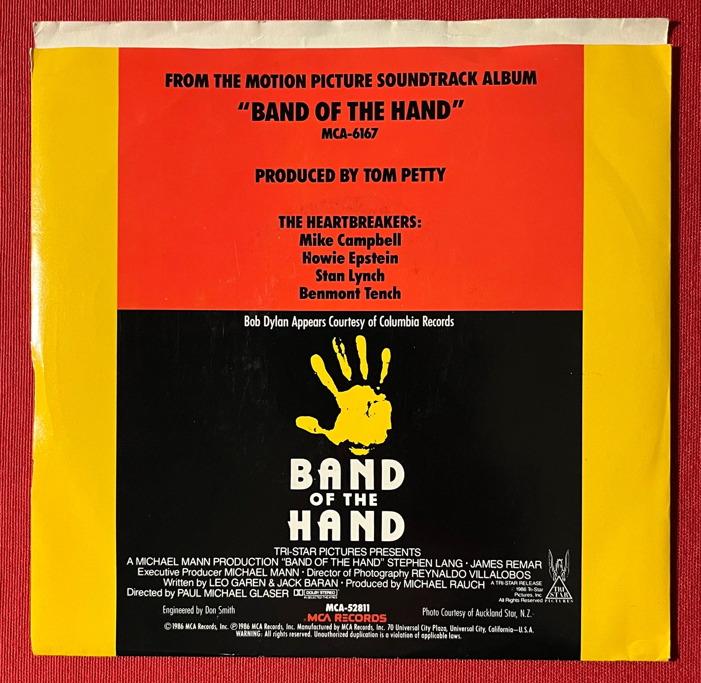 BOB DYLAN & HEARTBREAKERS- Band Of The Hand / White Label (PROMO) Copy 45 RPM RECORD