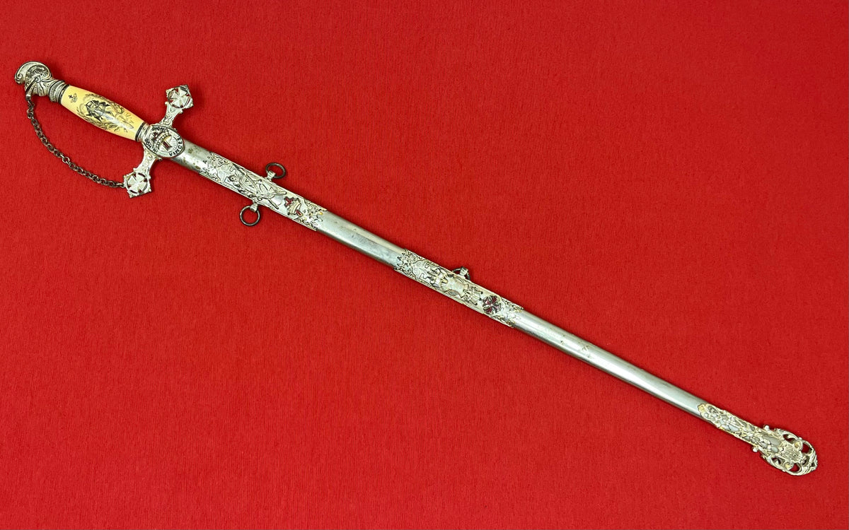 C. 1890 Knights Templar Fraternal Order Sword (Named & Engraved) by M.C. Lilley