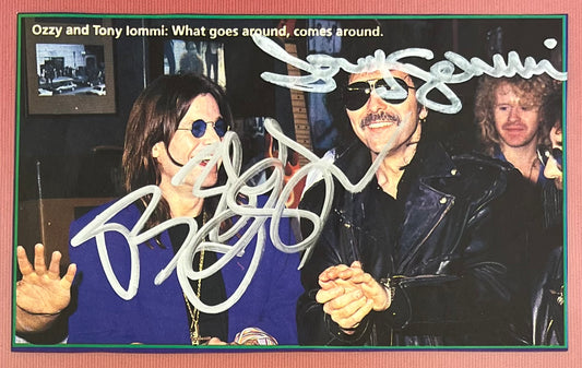 Black Sabbath - (Signed) Ozzy Osbourne & Tony Iommi 5x3 Picture 1990’s Reunion