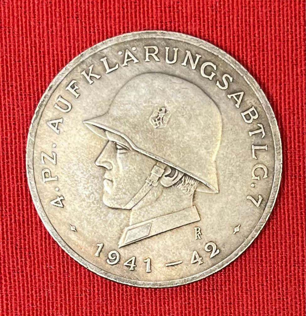 WW2 German 4th Panzer Division LARGE Commemorative Table Medal 1941-42
