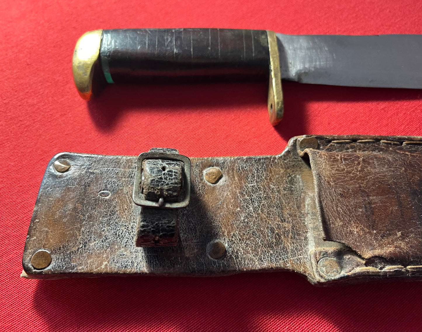 WW2 U.S Fighting Knife "Bowie Style" Theater Made with Named Scabbard