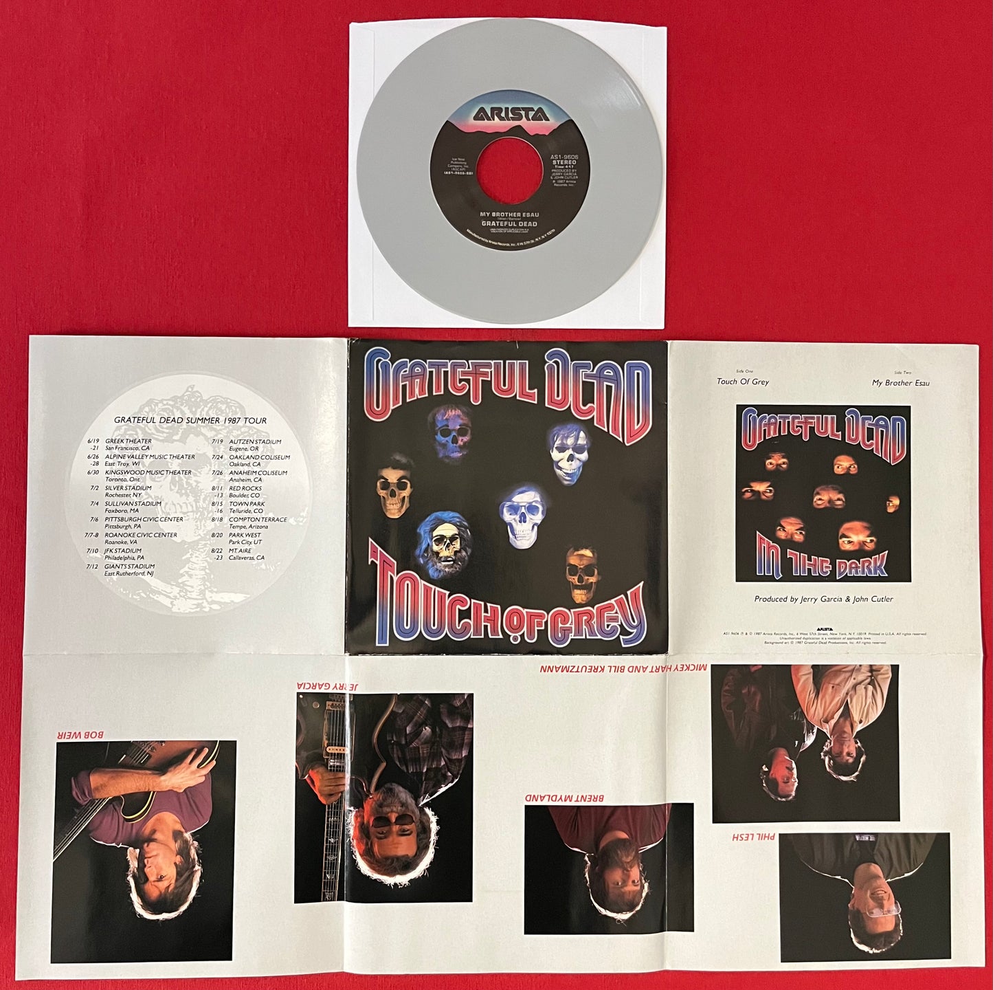 GRATEFUL DEAD- Touch Of Grey 1987 Limited Edition Colored 7" 45RPM Record / Poster Sleeve
