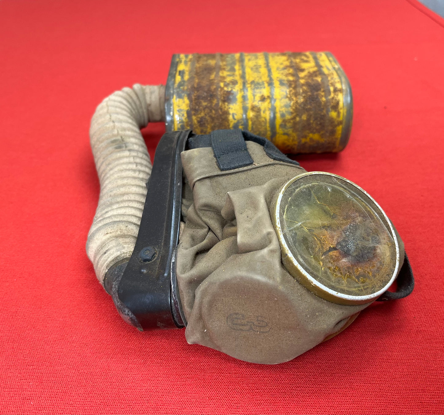 Original U.S. WWI M1917 SBR Gas Mask & Carry Bag - 91st Division Andrew Haggerty