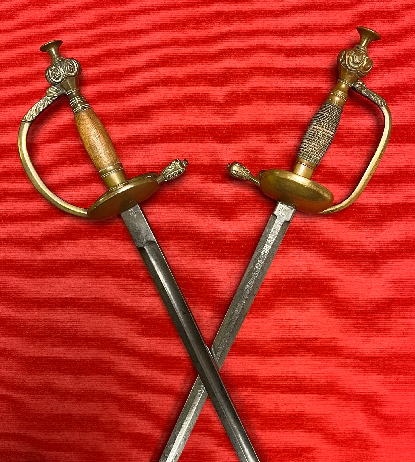 IMPERIAL GERMAN-PRUSSIAN OFFICER’S COURT SWORDS CIRCA 1880-90s ENGRAVED