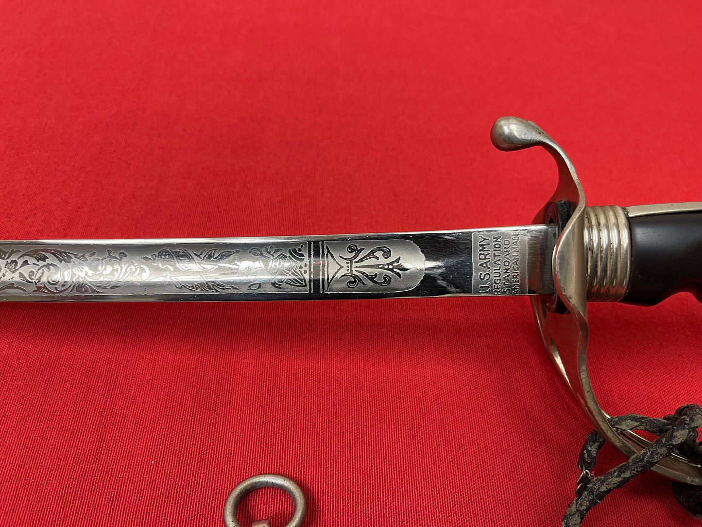 WW2 Era U.S. M1902 Officer’s Sword & Scabbard W/ Knot ENGRAVED