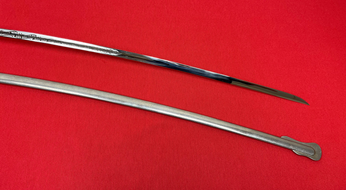 WW2 Era U.S. M1902 Officer’s Sword & Scabbard Engraved-Eastern Military Academy