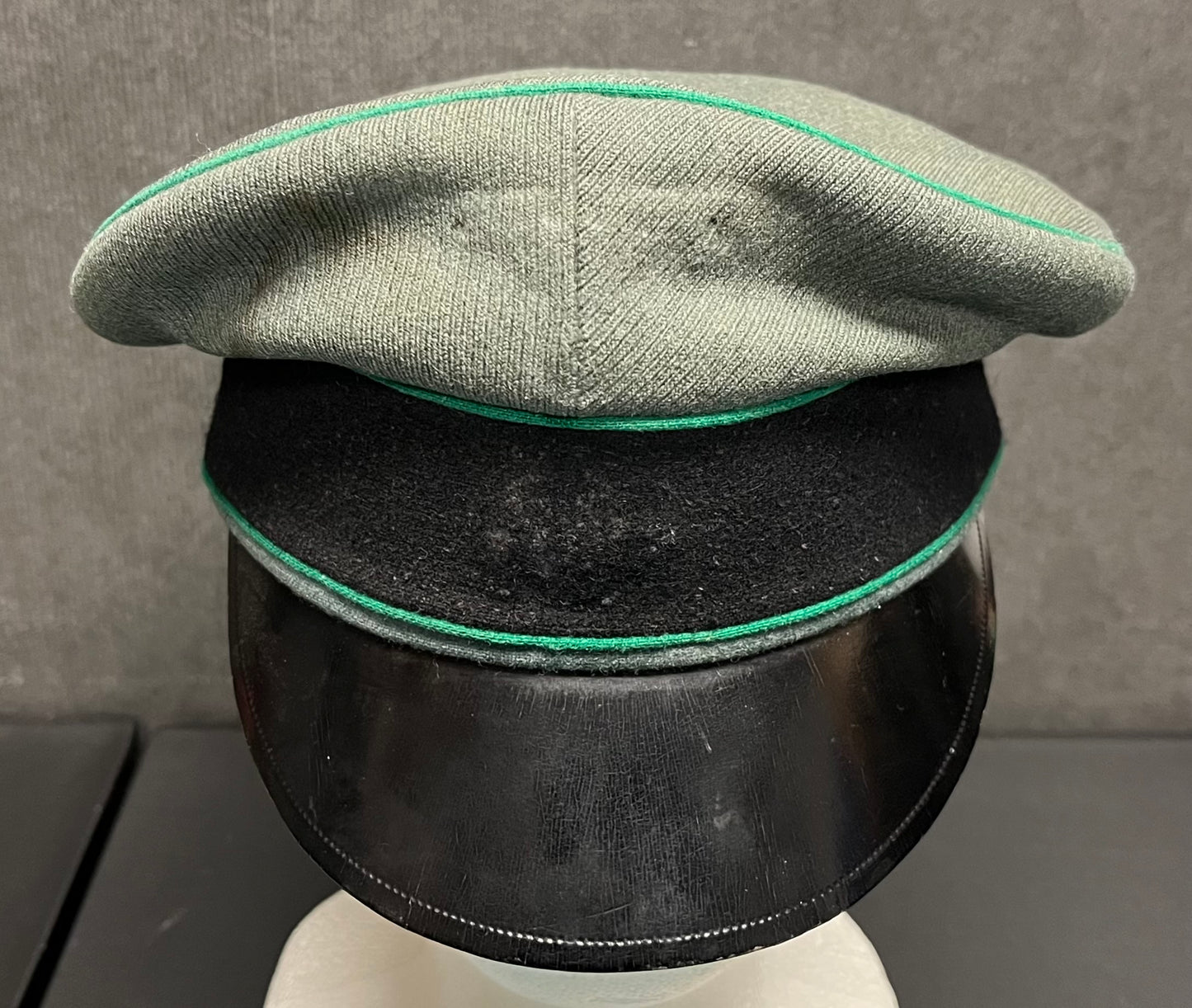 Authentic WW2 German Army Officers Visor Cap by ADEFA Missing (Eagle & Skull) Insignia ￼