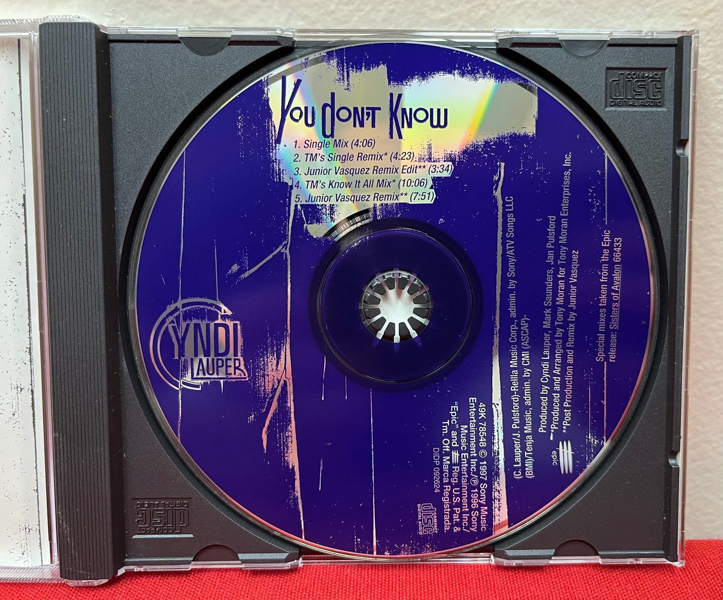 Cyndi Lauper - Hand Signed CD Booklet You Don't Know 1997