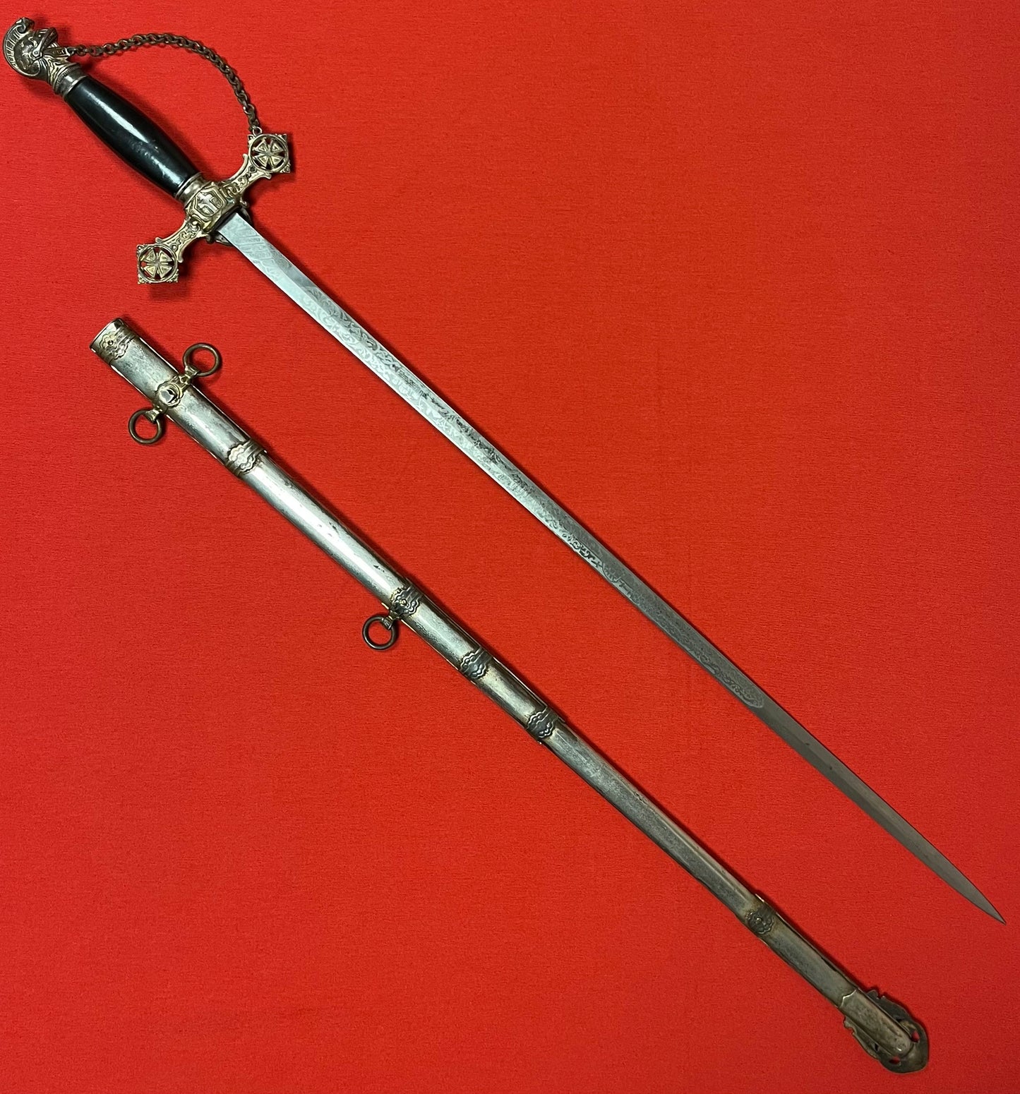 1890’s Knights Templar Fraternal Order Sword (Named & engraved) by Henderson-Ames Co.