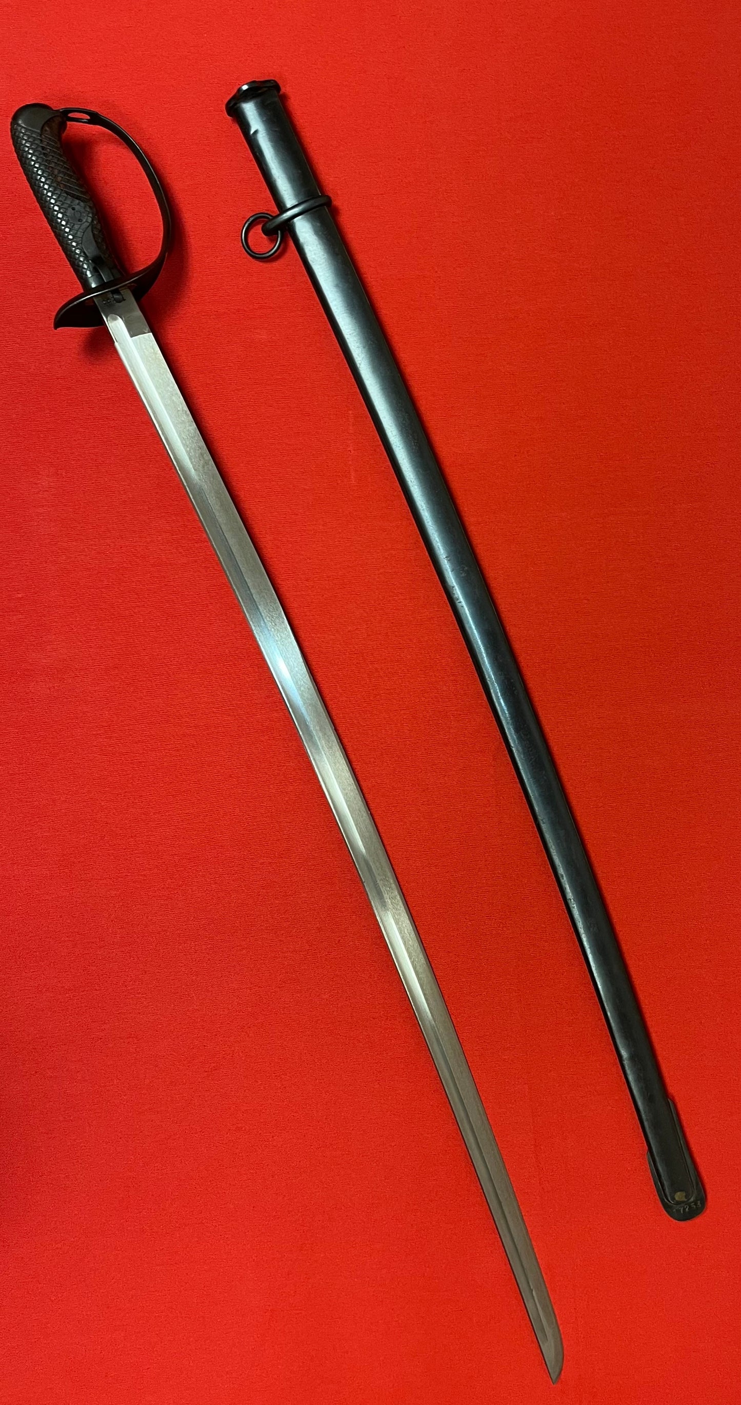 WW2 JAPANESE NCO CAVALRY TYPE 32 SWORD/SABER & SCABBARD - MATCHING #'s 17253
