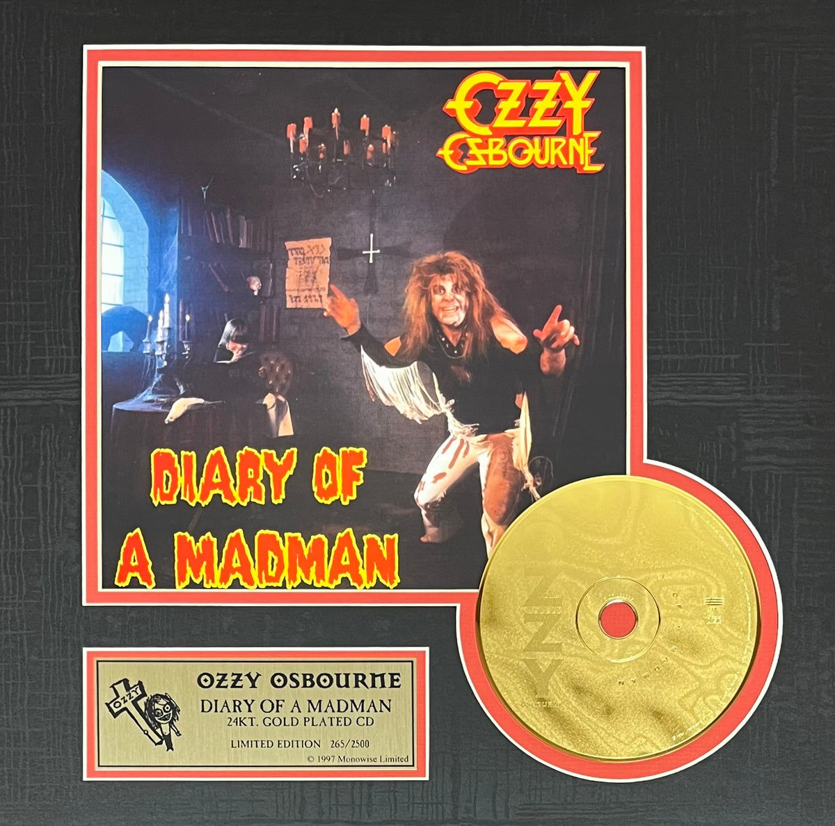 Ozzy Osbourne - 24KT Gold Plated CD (Limited Edition) Diary of a Madman 265 of 2500 1997