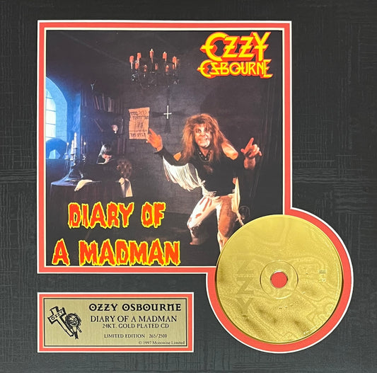 Ozzy Osbourne - 24KT Gold Plated CD (Limited Edition) Diary of a Madman 265 of 2500 1997
