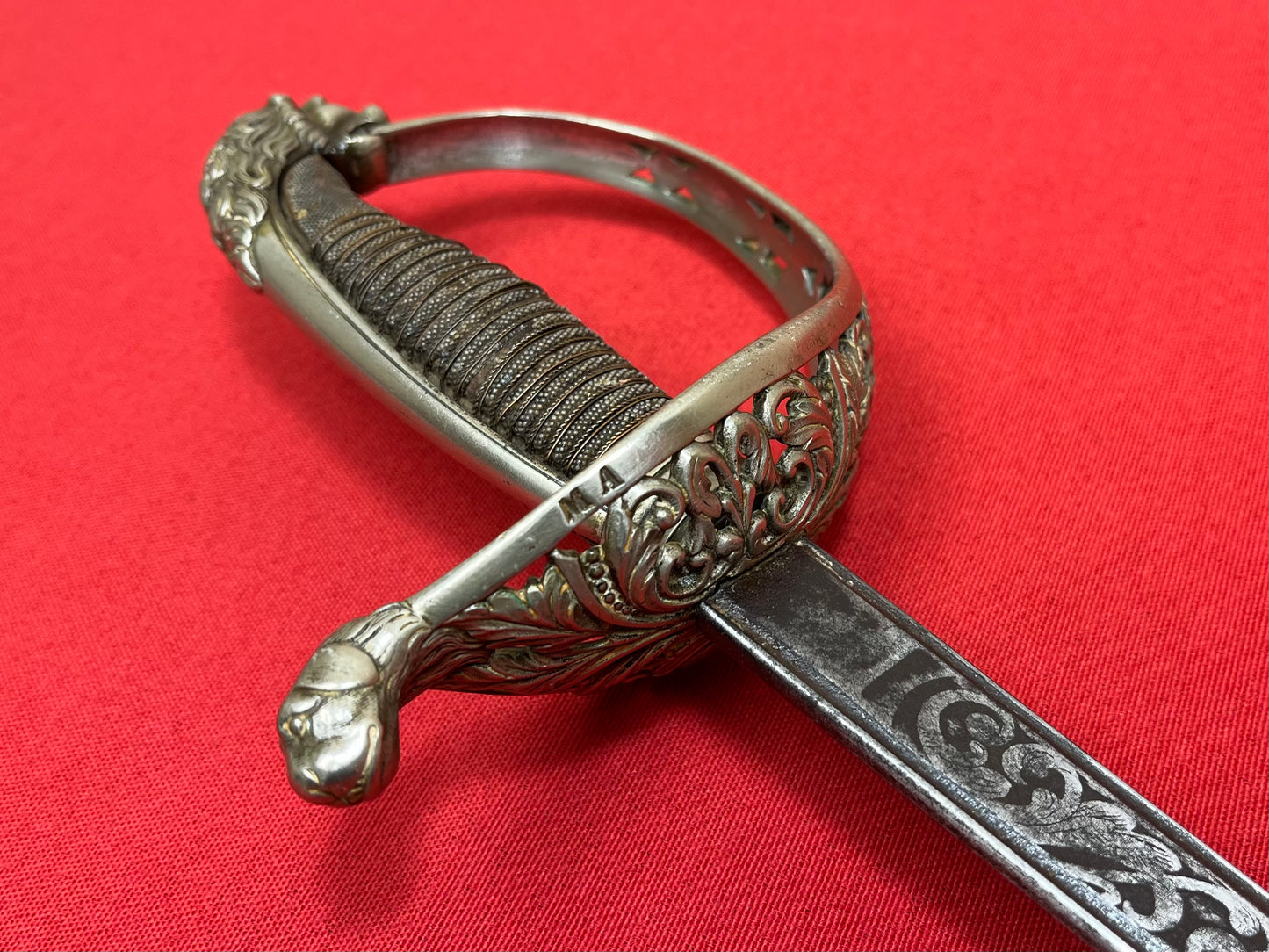 Pre-Spanish American War Spanish Officer’s (High Ranking) Silver Hilted Lions Head Sword Toledo Dated 1860