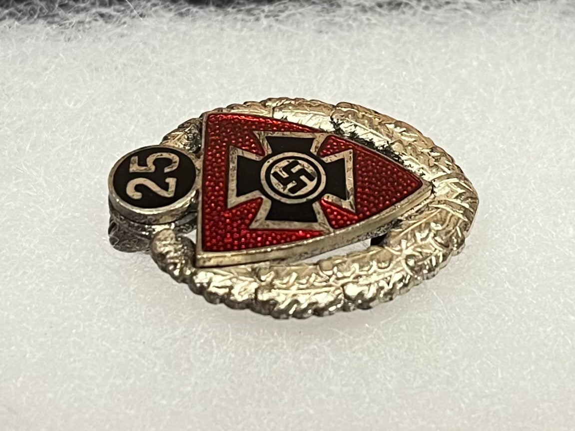 Authentic WWII German NSRKB 25 YEAR MEMBERSHIP PIN (MITGLIEDNADEL)