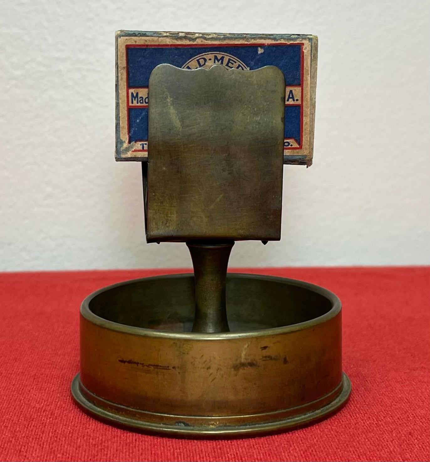 WW2 U.S. 75MM SHELL (TRENCH ART) ASHTRAY & MATCHES