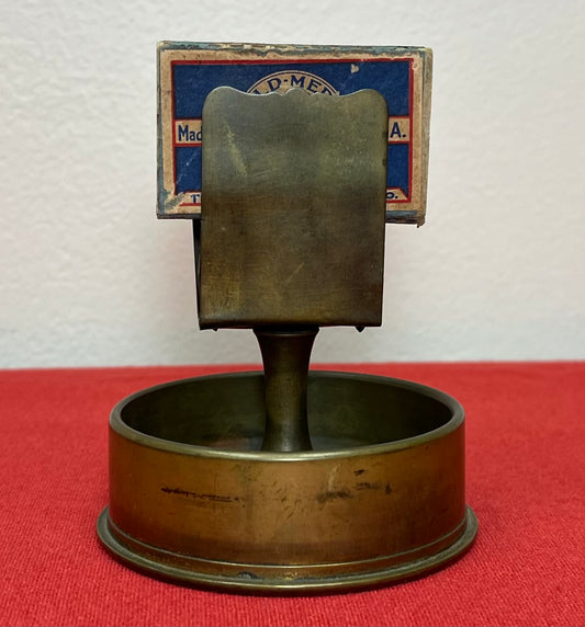 WW2 U.S. 75MM SHELL (TRENCH ART) ASHTRAY & MATCHES