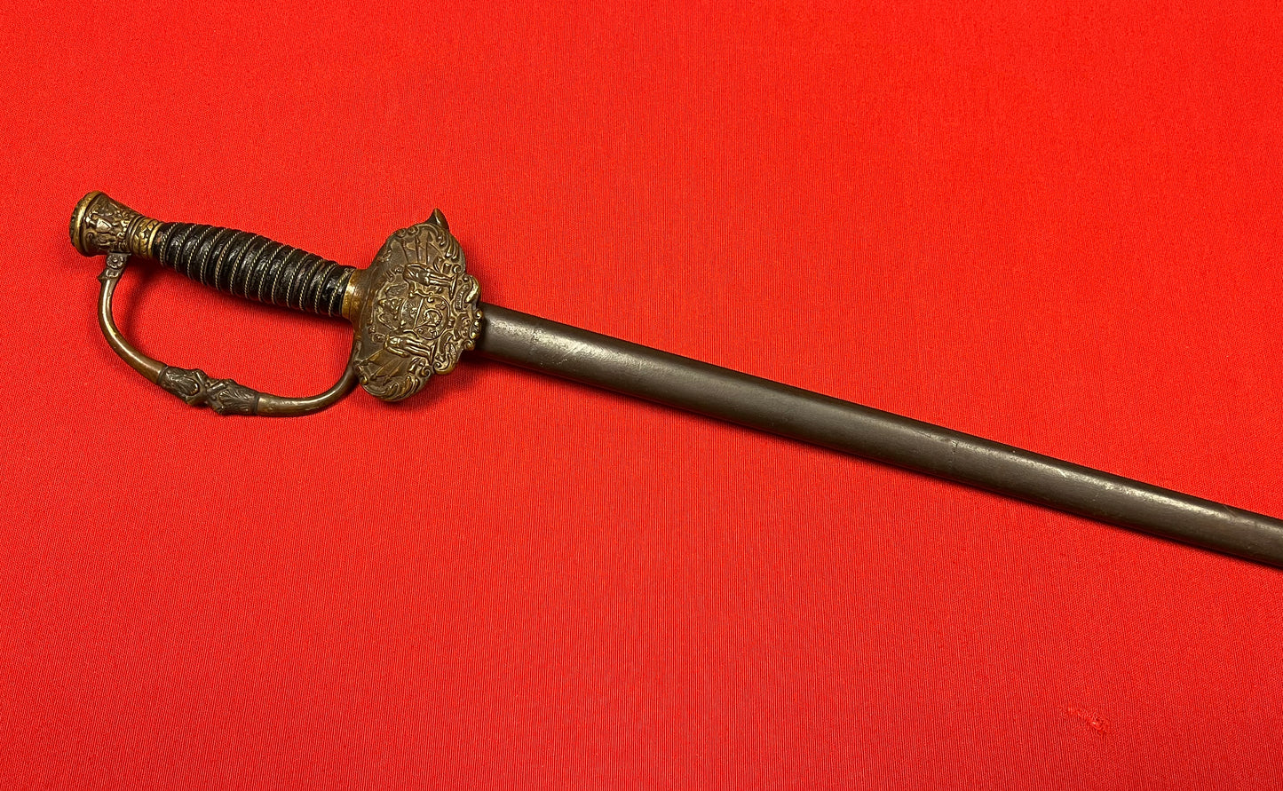 1800’s Sons of Veterans GAR Sword & Scabbard Etched Blade General Grant 1861-65