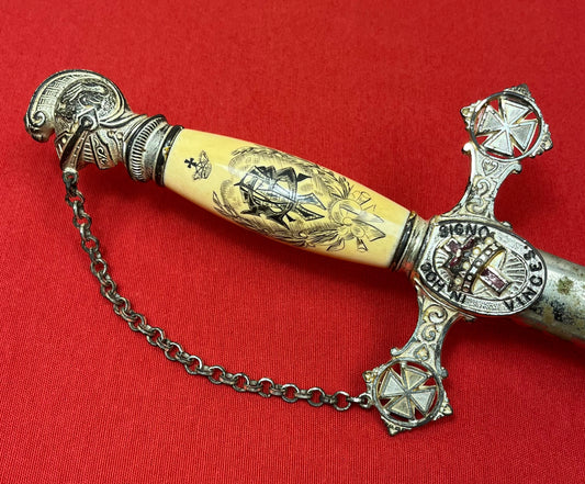C. 1890 Knights Templar Fraternal Order Sword (Named & Engraved) by M.C. Lilley
