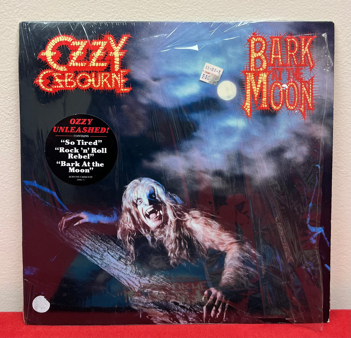 Ozzy Ozboure "Bark at the Moon" Grouping - LP Record,Tour Booklet & Postcard VTG 1980’s