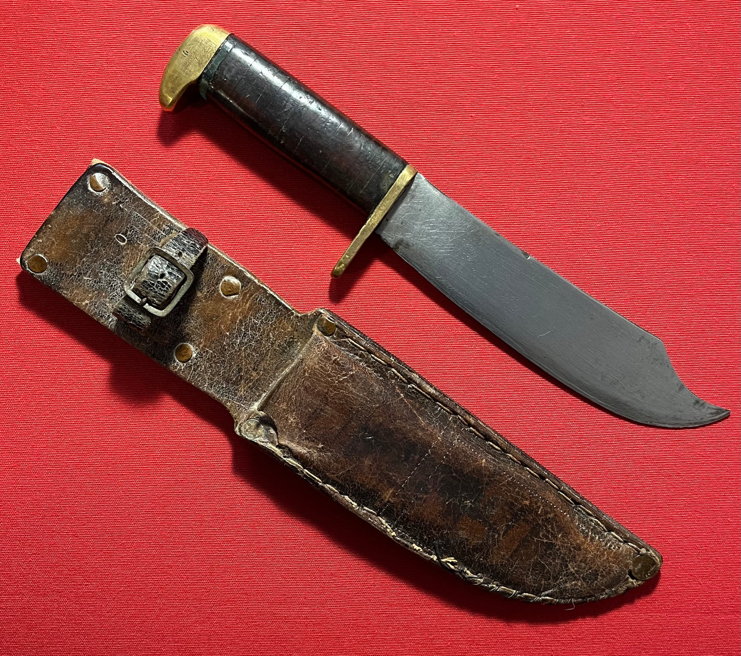 WW2 U.S Fighting Knife "Bowie Style" Theater Made with Named Scabbard