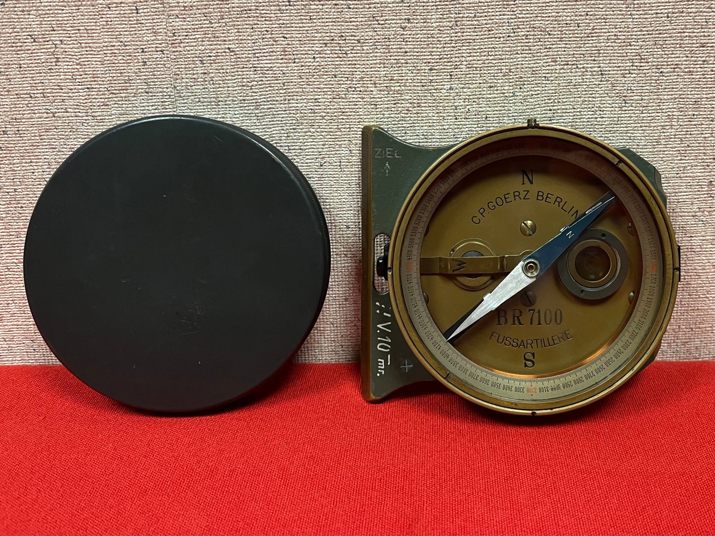 WWI German Artillery Field Compass C.P Goerz Berlin Fussartillerie Brass BR7100