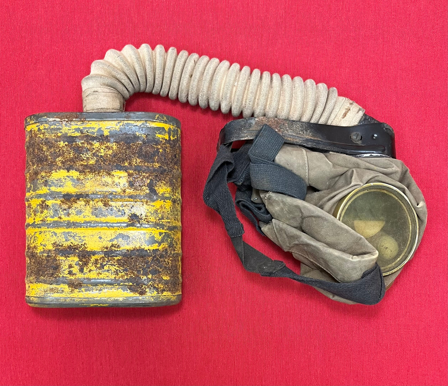 Original U.S. WWI M1917 SBR Gas Mask & Carry Bag - 91st Division Andrew Haggerty