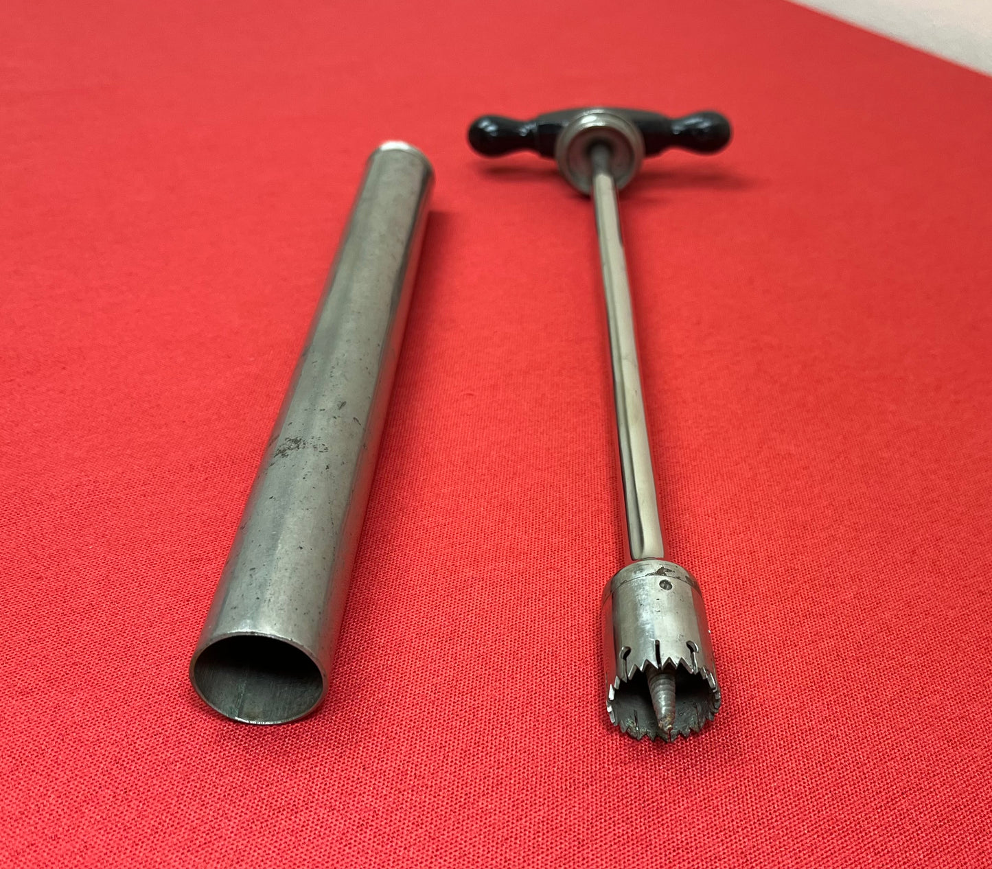 1800’s Obstetric Trephine Trepanning Drill W/ Wooden Handle-Antique Medical Equipment