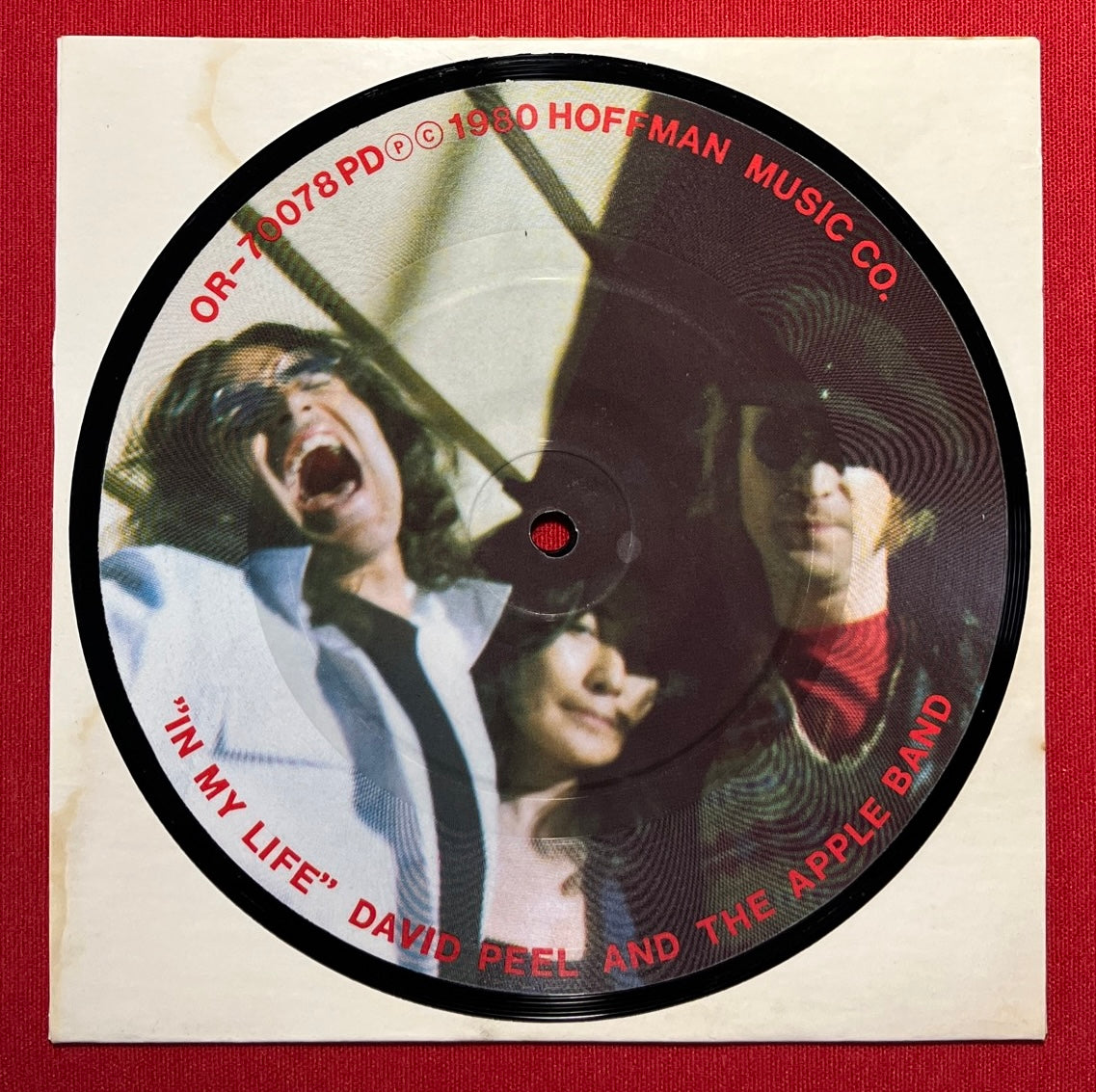 JOHN LENNON- INTERVIEW W/ DAVID PEEL 7" 45 RPM RECORD / PICTURE DISC 1980 SIGNED