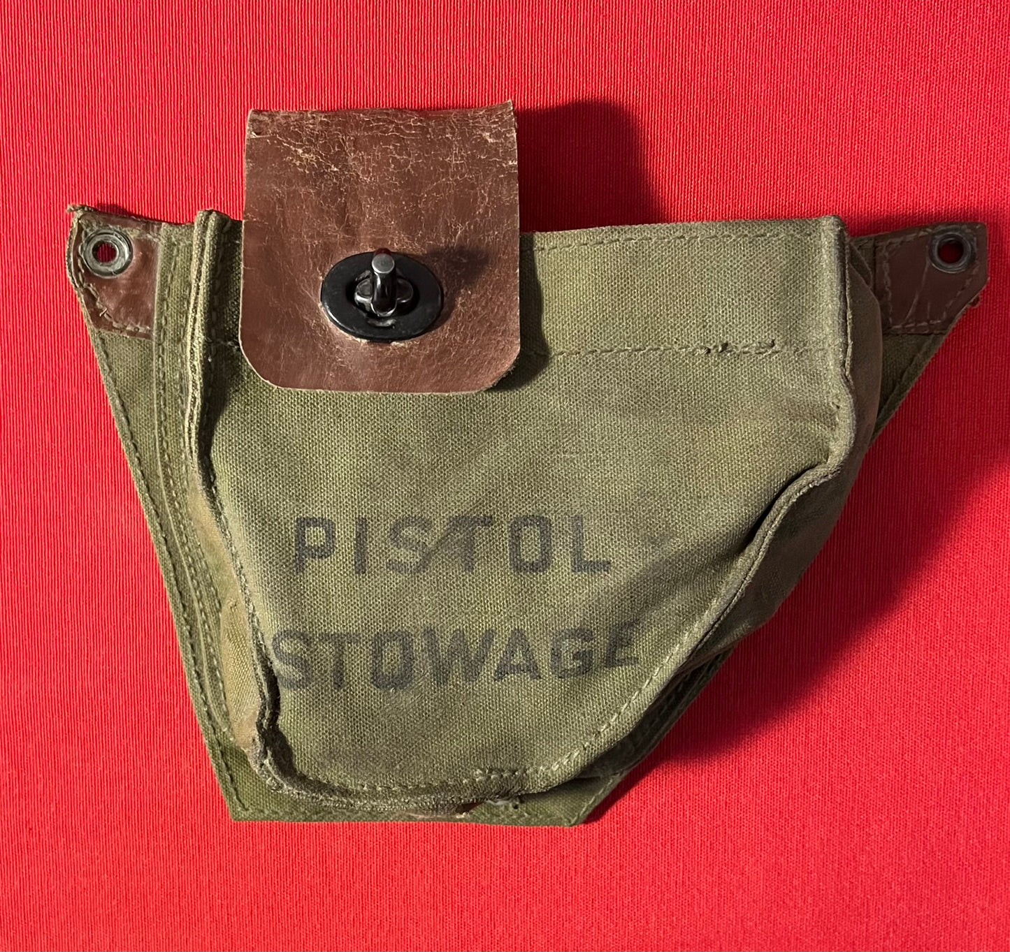 Original U.S. WWII 37mm M8 Pyrotechnic Signal Flare Pistol - Gun by SWC & Scarce Aircraft Stowage Wall Mounted Bag