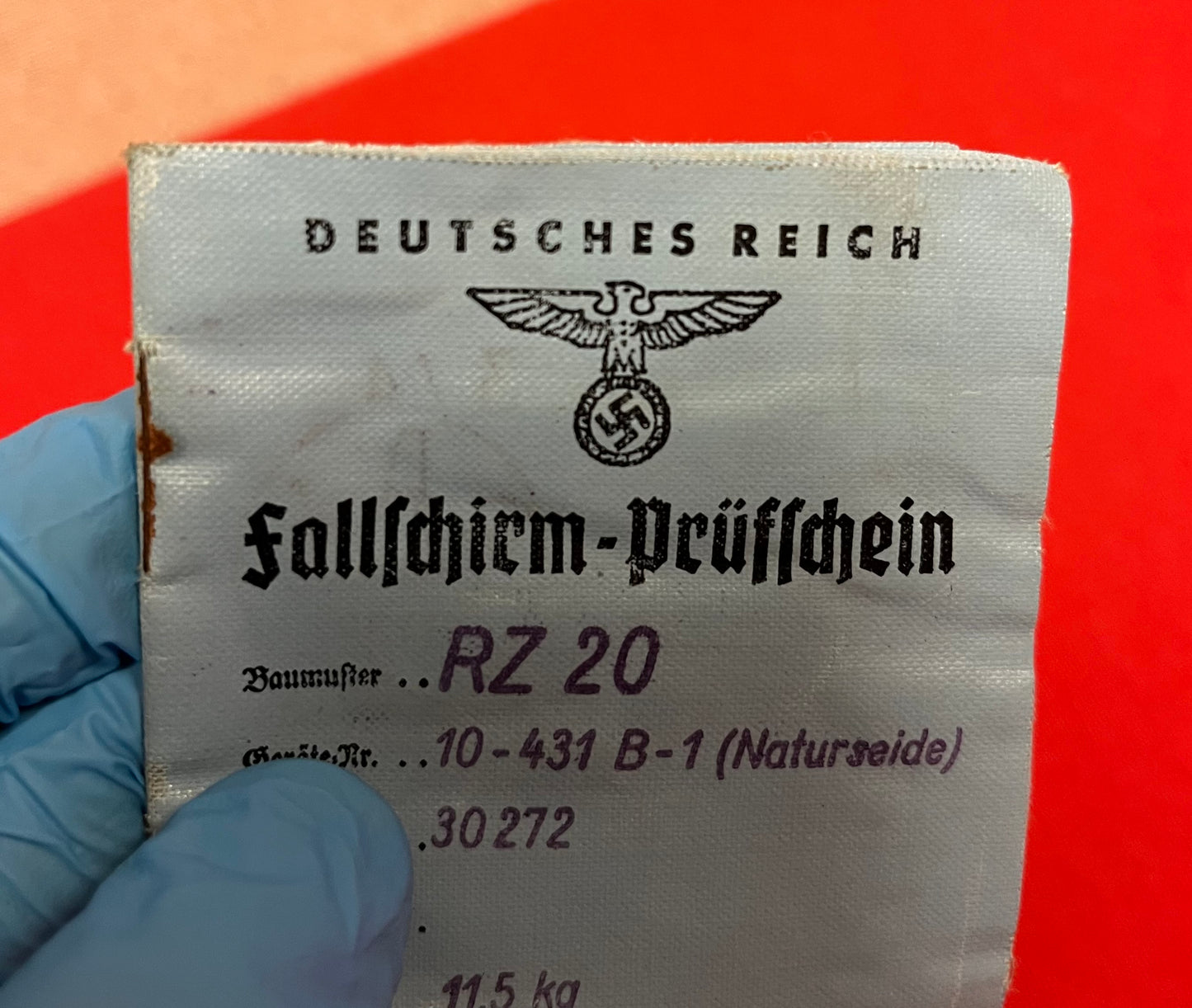 Original WWII German RZ20 Luftwaffe Fallschirmjäger (Paratrooper) Parachute & Bag Complete Set
