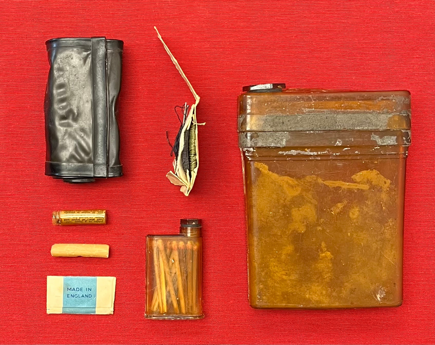 WW2 U.S. Army Air Force USAAF Early E-3 Survival/Evasion Flask & Contents