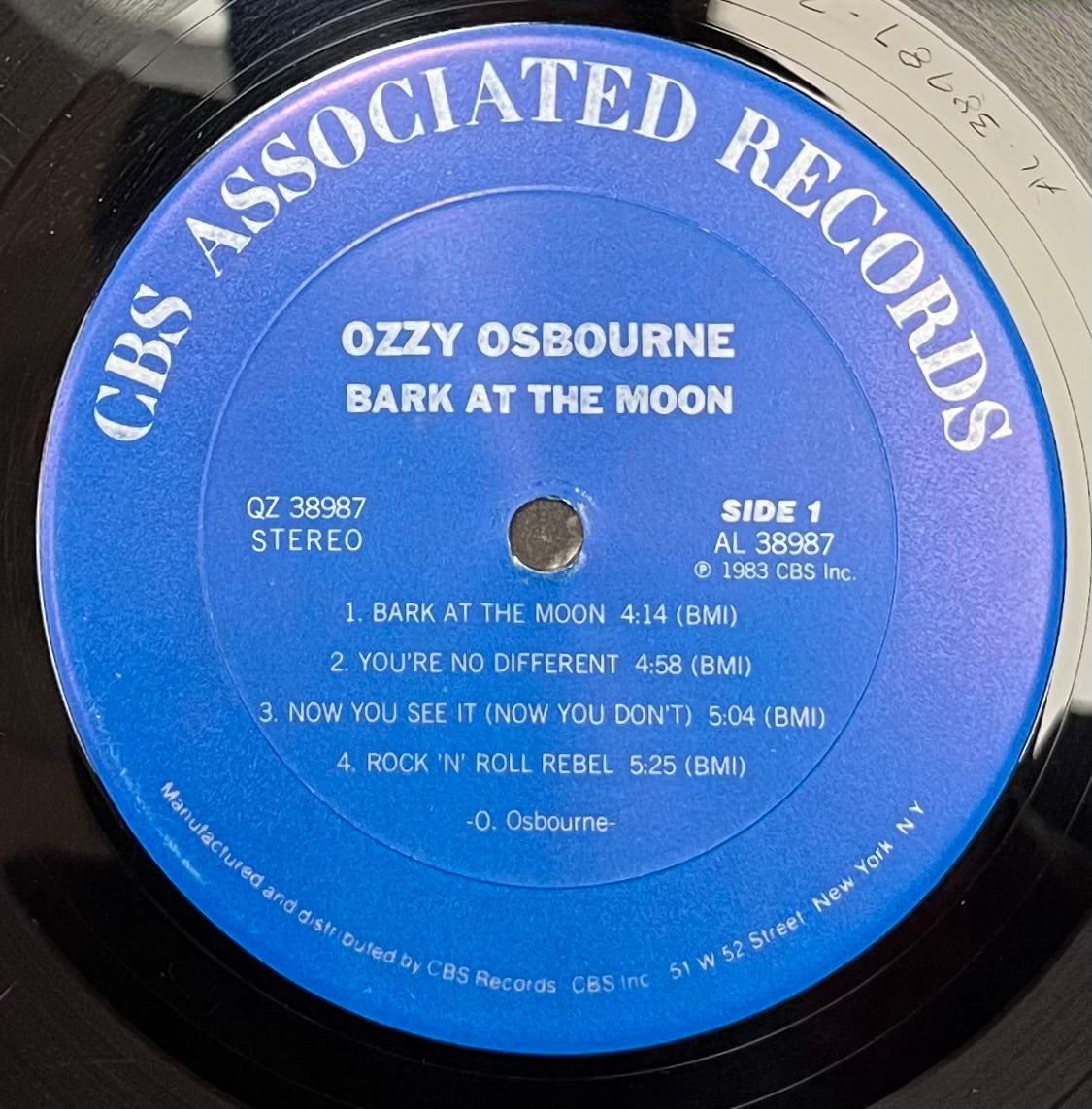 Ozzy Ozboure "Bark at the Moon" Grouping - LP Record,Tour Booklet & Postcard VTG 1980’s
