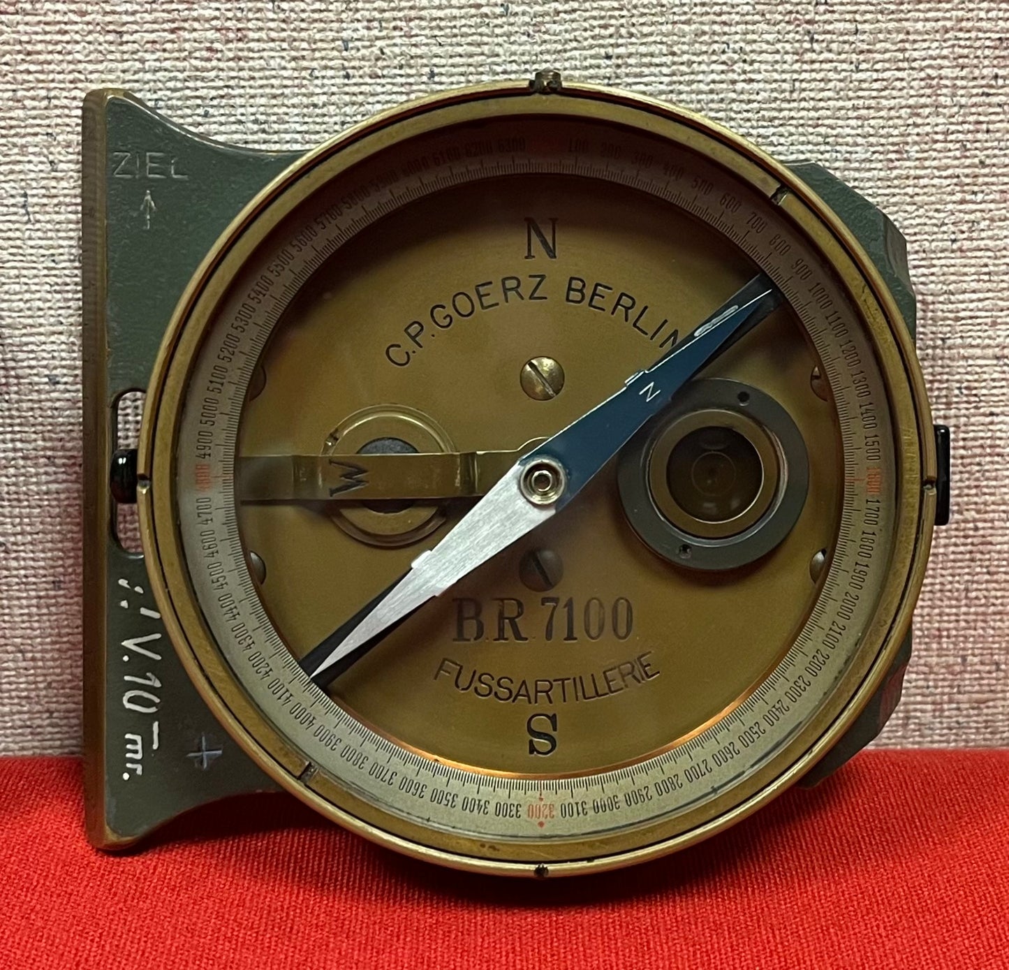WWI German Artillery Field Compass C.P Goerz Berlin Fussartillerie Brass BR7100